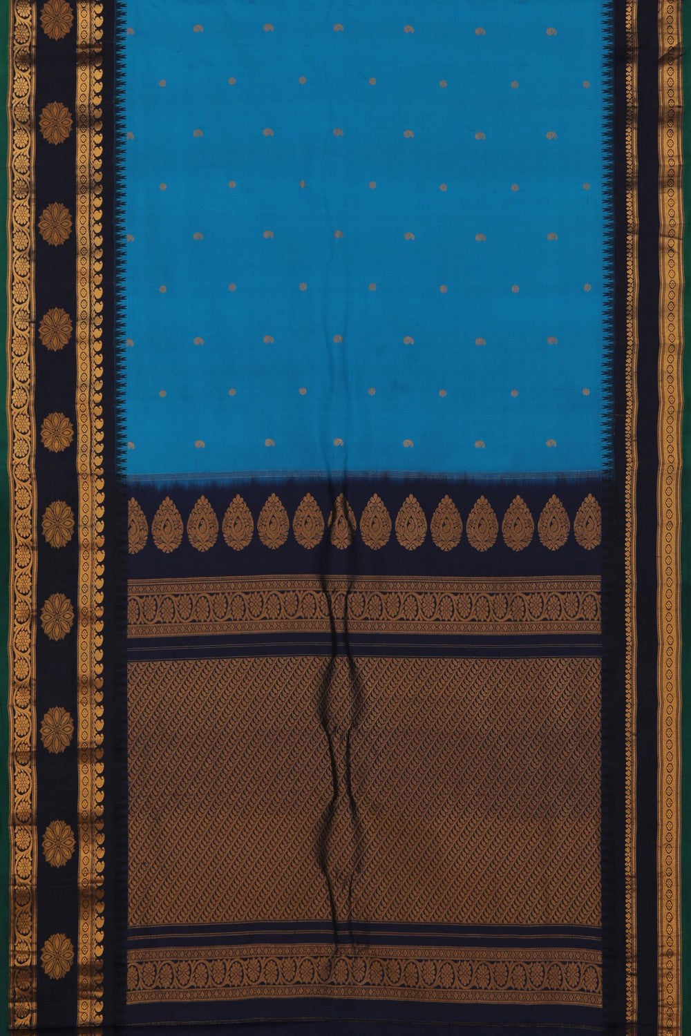 Image of Gadwal Silk Blue Saree